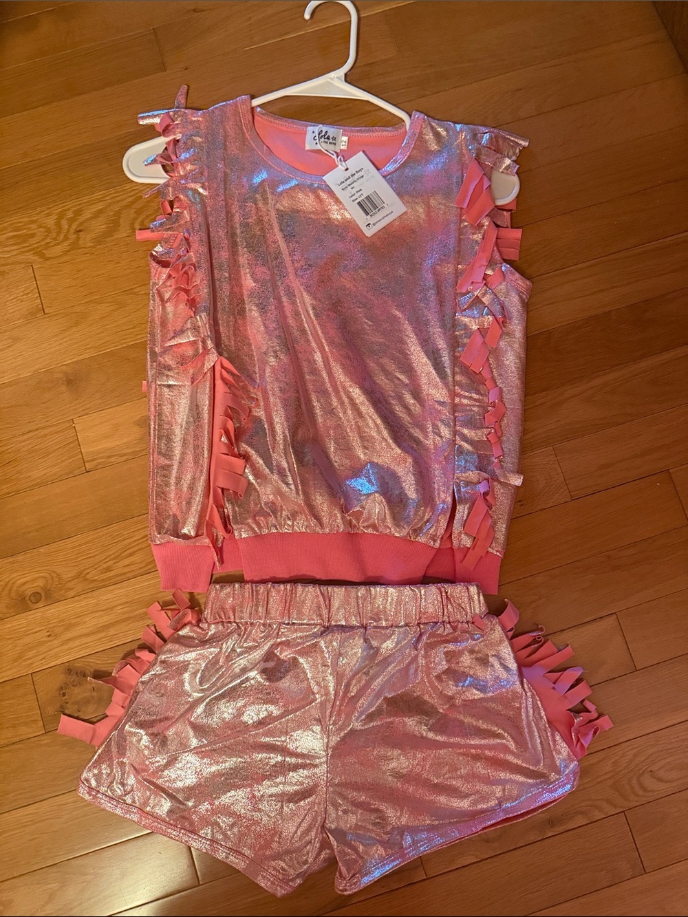 Lola + The Boys Shimmery Pink Ruffle Dance Set